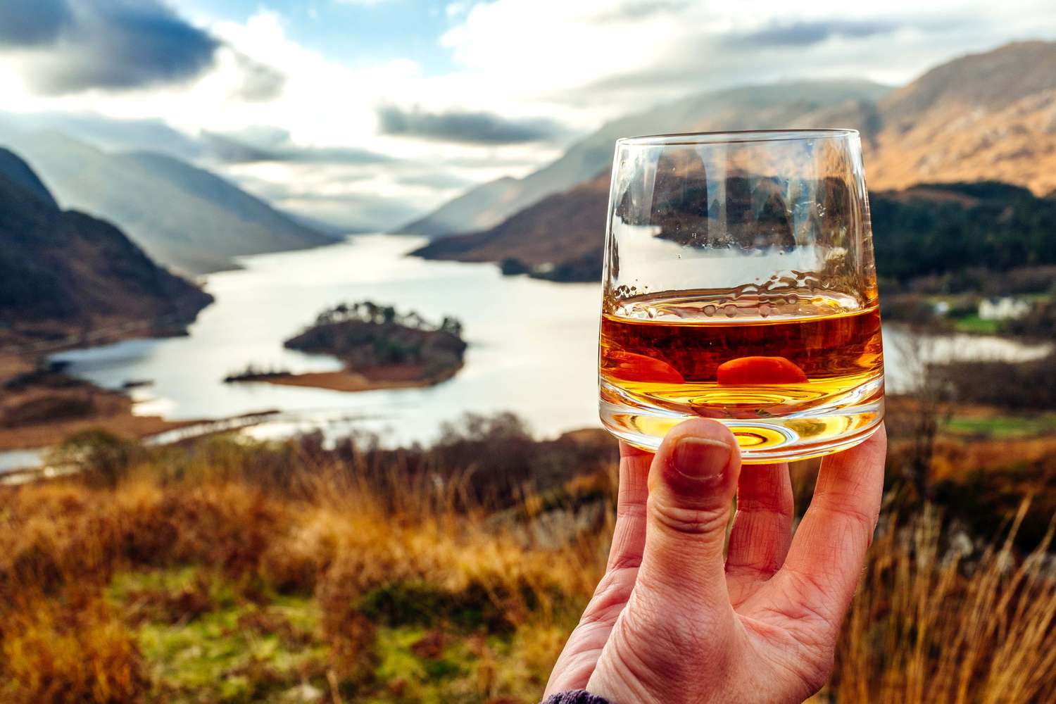 Scottish Whisky in Highland Landscape